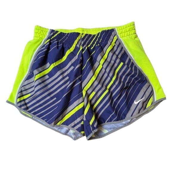 Nike Dri-Fit Women's Running Shorts Navy Blue, Gray, Lemon Lime Navy Lined Small - Picture 1 of 8